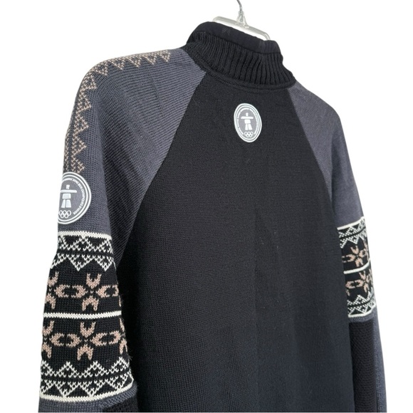 Dale of Norway Olympics Vancouver 2010 Wool Sweater Size Medium Black Fair Isle - Picture 4 of 10